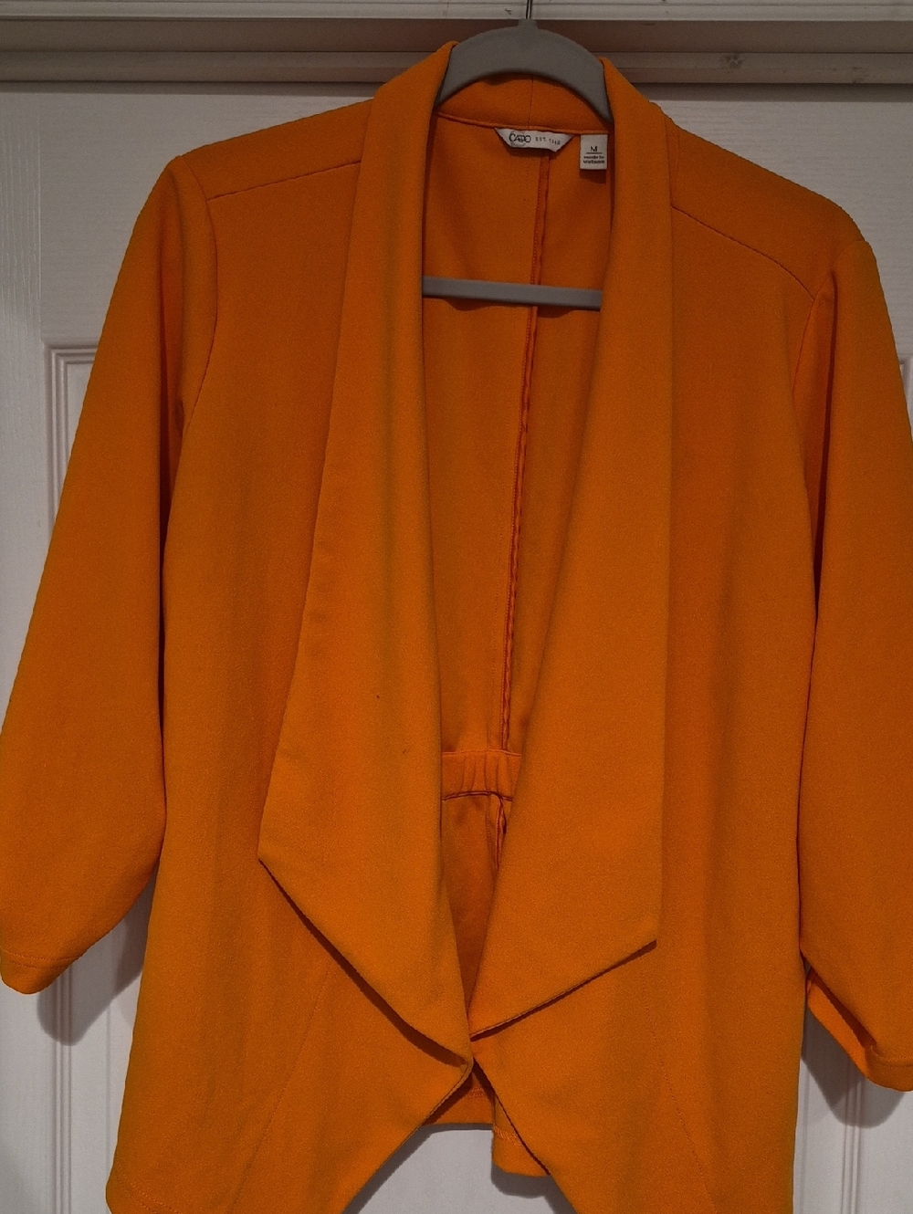 Cato Bright Orange Draped Open-Front Blazer